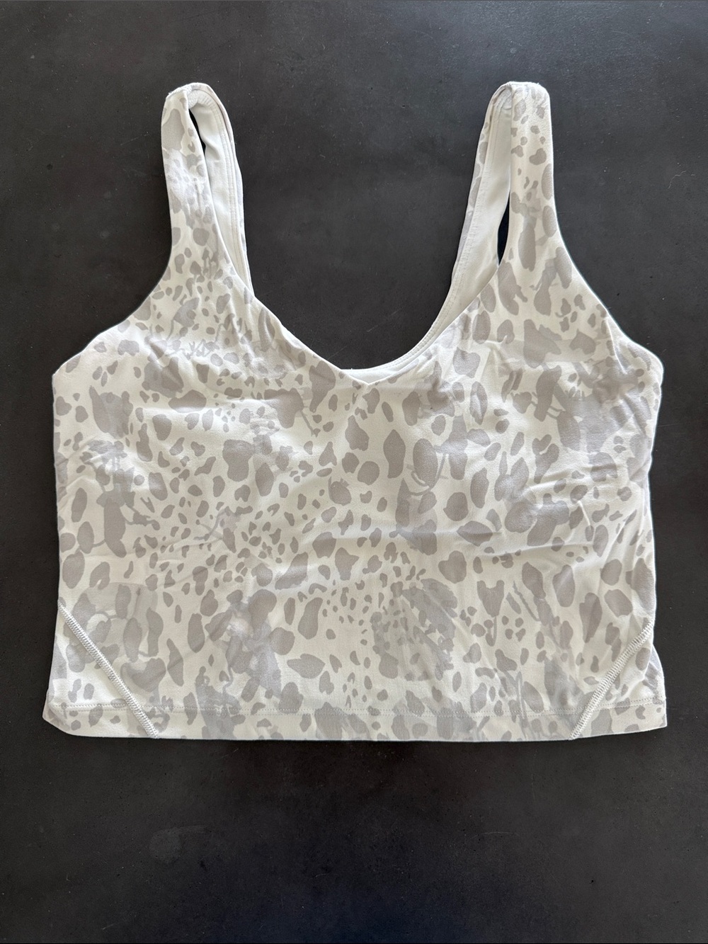 lululemon athletica Align Cream and Light Gray Animal Print Cropped Tank
